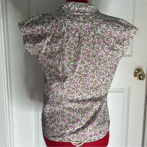 Woolrich Cotton Vintage Floral Blouse Small cap sleeve - Picture 2 of 8